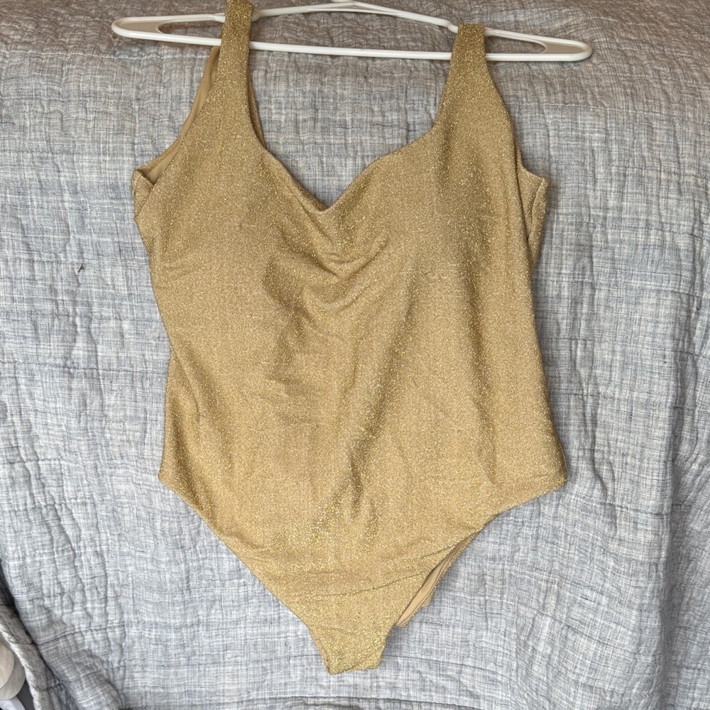 Aerie Gold Women's One Piece Swimsuit